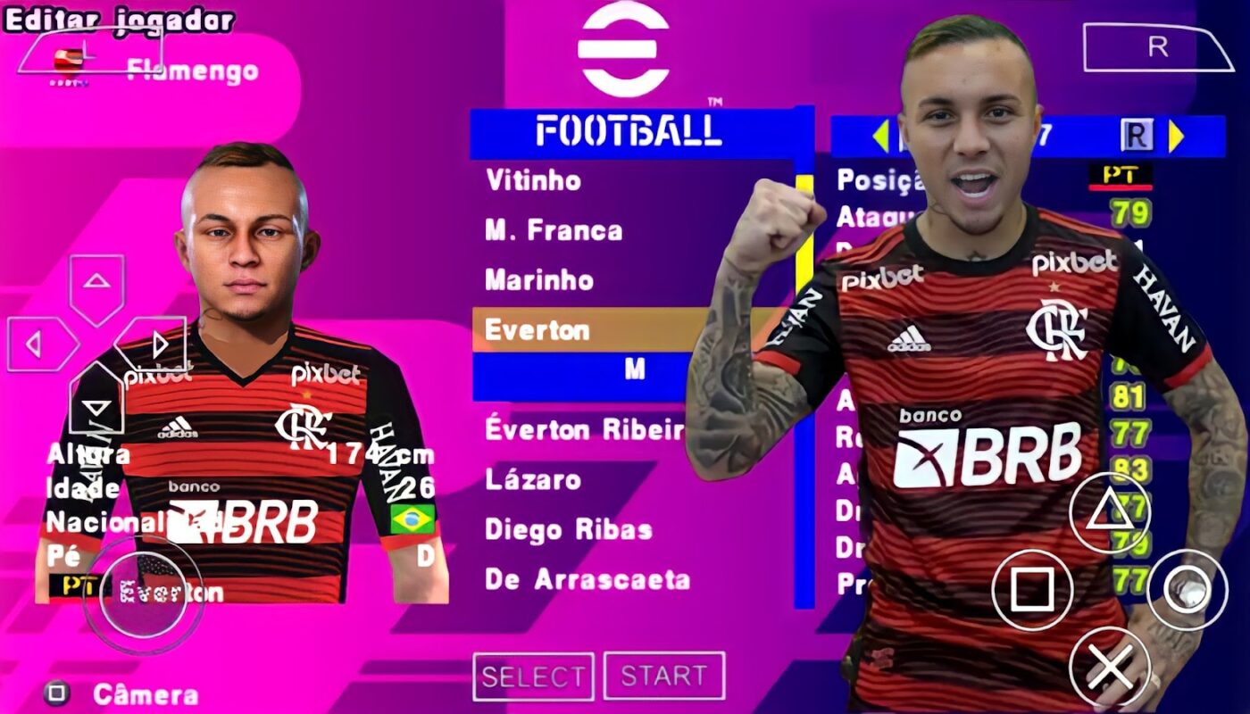 EFOOTBALL PES 2023 PPSSPP COM LIBERTADORES e BRASILEIRO NARRAÇÃO BR 