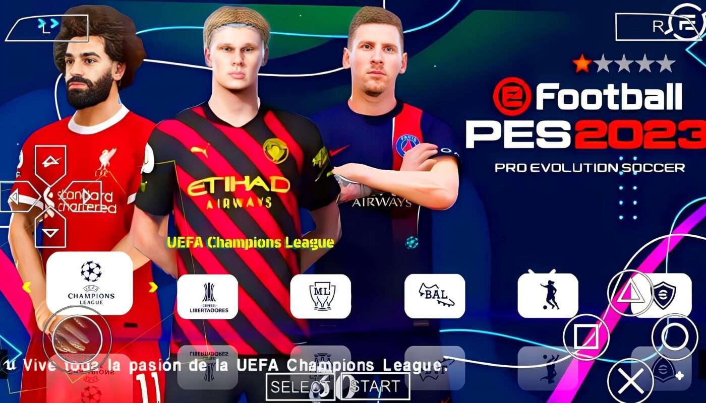 EFOOTBALL PES 2023 ISO PPSSPP + EUROPEUS + FACES 2K REALISTAS + ELENCOS  ATUALIZADOS + KITS 22/23