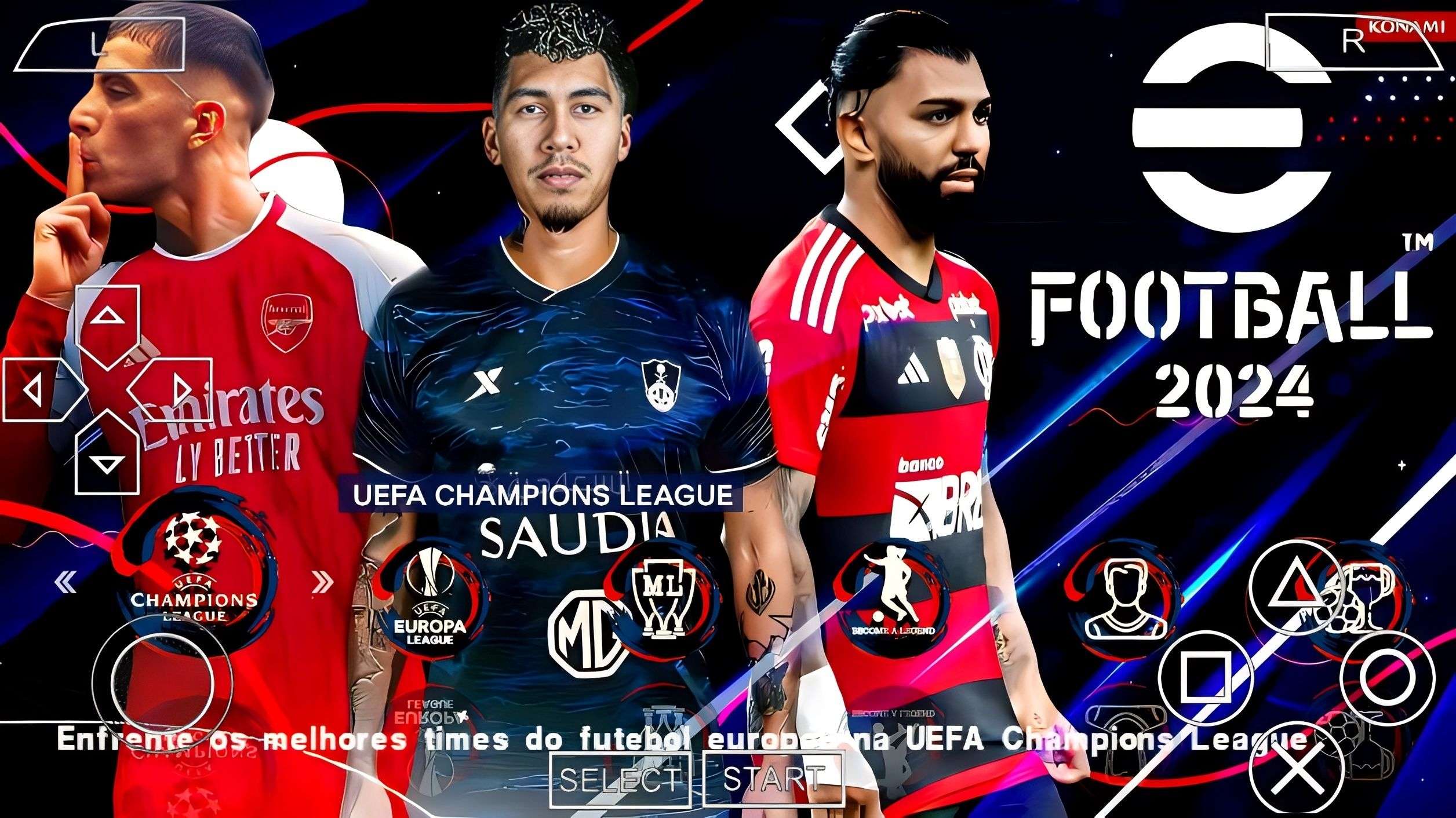 EFOOTBALL PES 2024 PPSSPP BRASILEIRÃO e EUROPEUS COPA LIBERTADORES NOVAS  TRANSFERÊNCIAS + KITS 23/24 