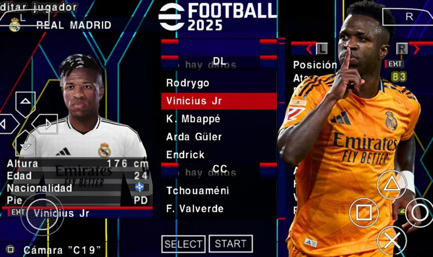 EFOOTBALL PES 2025 PPSSPP EUROPEUS NOVAS FACES REALISTAS ELENCOS 100% ATUALIZADOS + KITS 24/25