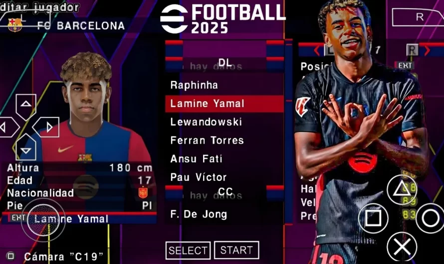 EFOOTBALL PES 2025 PPSSPP EUROPEO NUEVAS CARAS 2K CAST 100% ACTUALIZADO + KITS 24/25