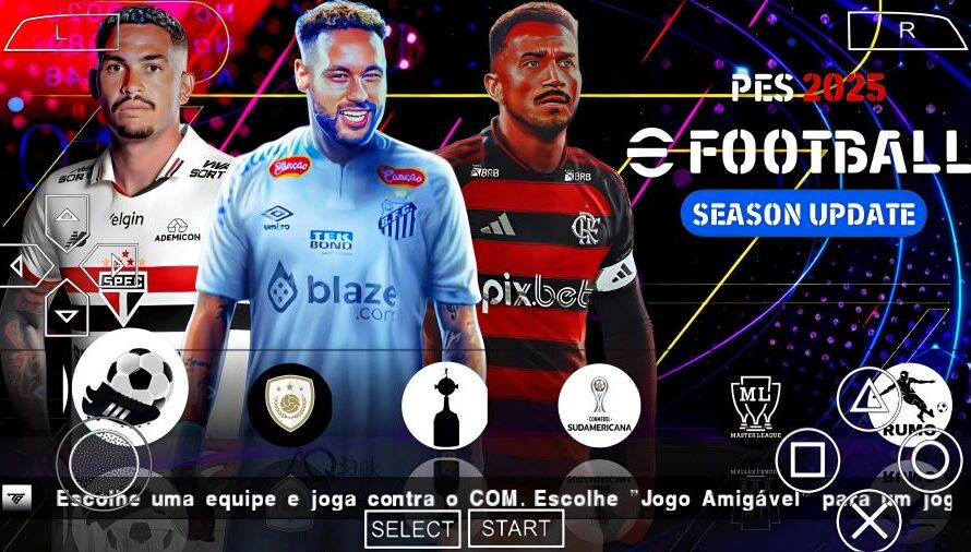 EFOOTBALL PES 2025 PPSSPP COM BRASILEIRÃO SULAMERICANO NOVAS TRANSFERÊNCIAS ATUALIZADOS FACES REALISTAS + KITS 25/26