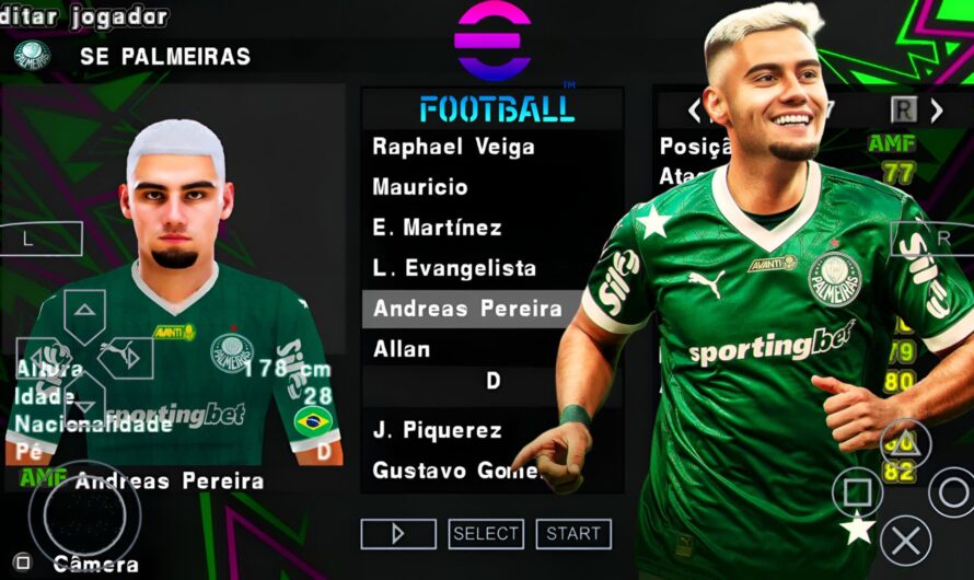 EFOOTBALL PES 2026 PPSSPP SUL-AMERICANO BRASILEIRÃO A e B ELENCOS FACES REALISTAS ATUALIZADOS