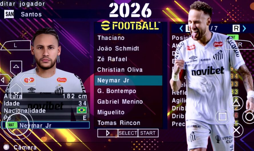 EFOOTBALL PES 2026 PPSSPP SUL AMERICANO BRASILEIRÃO A B C e D ELENCOS ATUALIZADOS + KITS 25/26