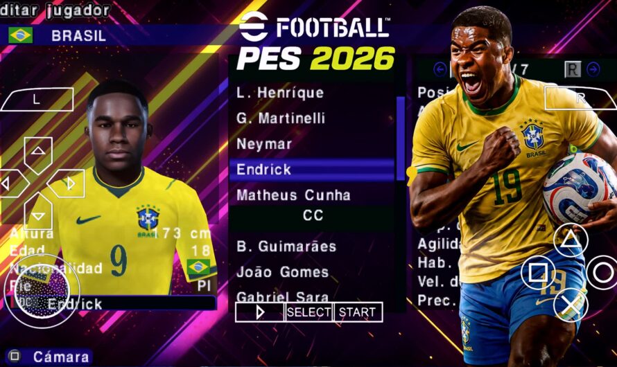 EFOOTBALL PES 2026 PPSSPP EUROPEUS NOVAS FACES REALISTAS ELENCOS 100% ATUALIZADOS FIFA COPA DO MUNDO 2026