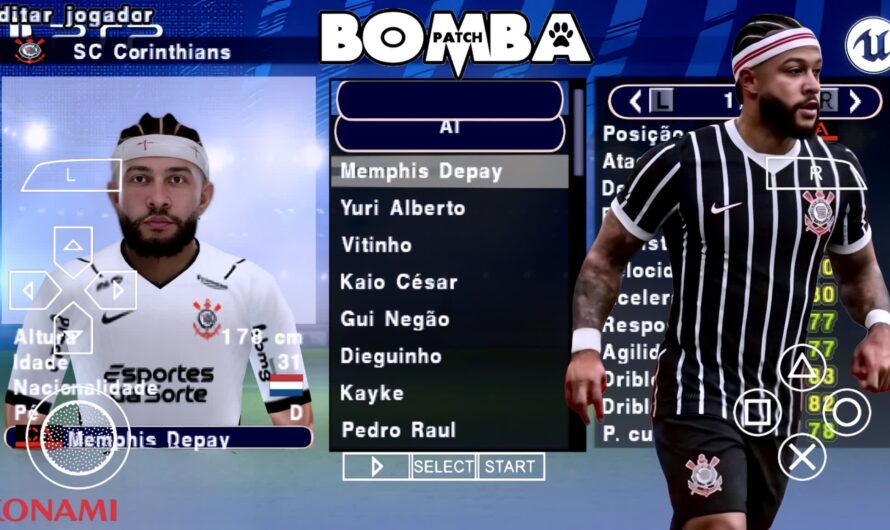 BOMBA PATCH 2026 PPSSPP C/ BRASILEIRÃO e EUROPEUS NOVAS FACES 2K ELENCOS ATUALIZADOS + KITS 26/27
