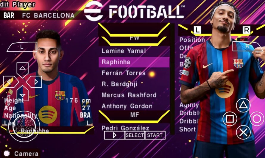 EFOOTBALL PES 2026 PPSSPP EUROPEUS ELENCOS & FACES 100% ATUALIZADOS COPA DO MUNDO 2026 + KITS 26/27