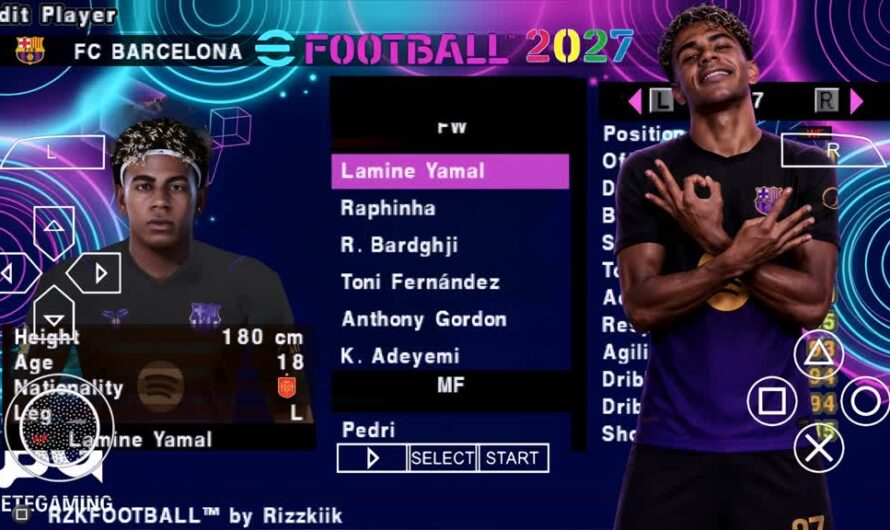 EFOOTBALL PES 2027 PPSSPP PATCH EUROPEUS NOVAS FACES 4K REALISTAS ELENCOS ATUALIZADOS + KITS 26/27